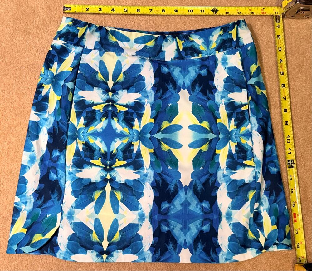 EP Pro Blue Floral Skort Athletic Golf Skirt Built-In Shorts Sz S